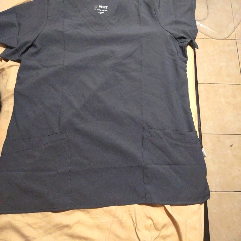 pewter gray scrub top